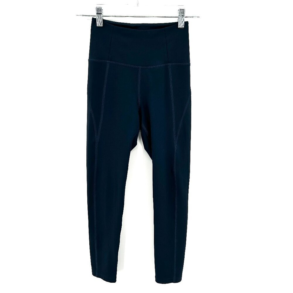 GIRLFRIEND COLLECTIVE Navy Blue High Rise Cropped Workout Athletic Leggings XS